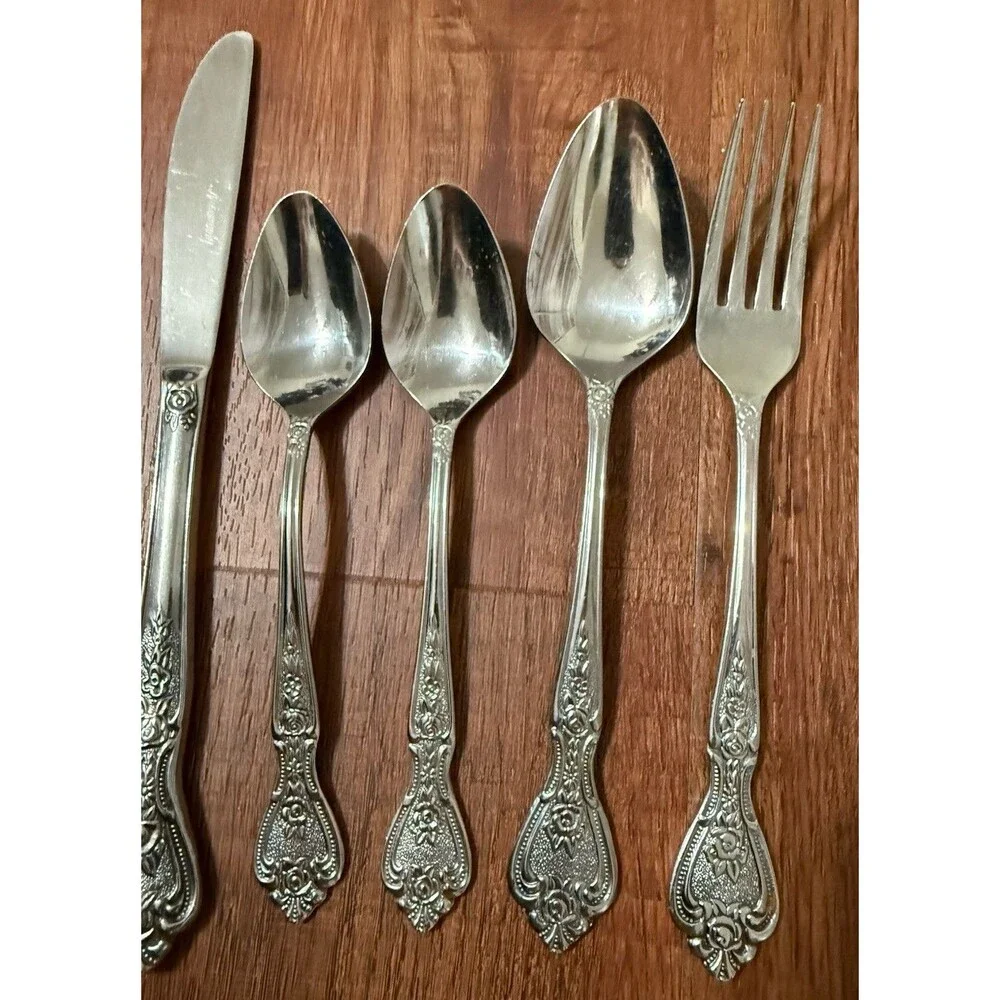 NORMANDY Stainless Japan Vintage Floral Roses Replacements Fork Spoon Knife Lot